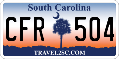 SC license plate CFR504