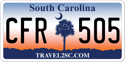 SC license plate CFR505