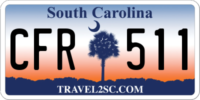 SC license plate CFR511
