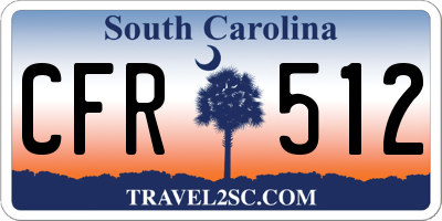 SC license plate CFR512