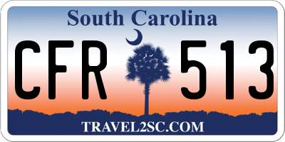 SC license plate CFR513