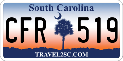SC license plate CFR519