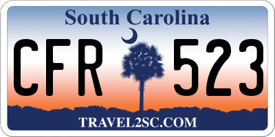 SC license plate CFR523
