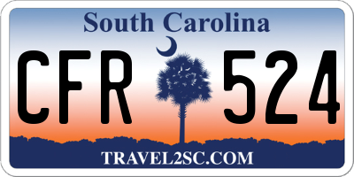 SC license plate CFR524