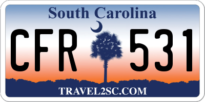 SC license plate CFR531