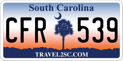 SC license plate CFR539