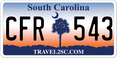 SC license plate CFR543