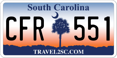 SC license plate CFR551