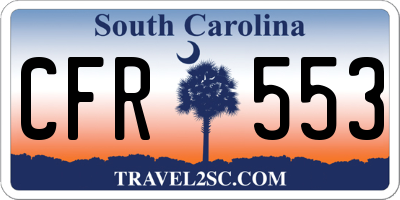 SC license plate CFR553