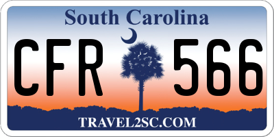 SC license plate CFR566
