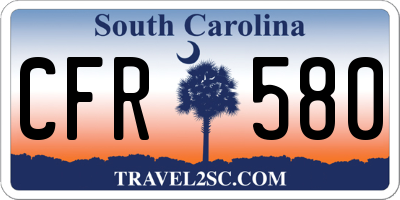 SC license plate CFR580