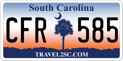 SC license plate CFR585
