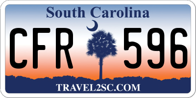 SC license plate CFR596