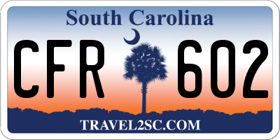 SC license plate CFR602