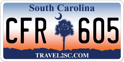 SC license plate CFR605