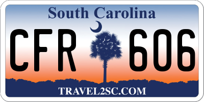SC license plate CFR606