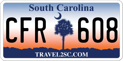 SC license plate CFR608