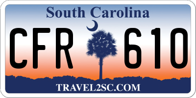 SC license plate CFR610