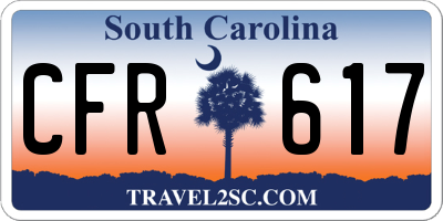 SC license plate CFR617