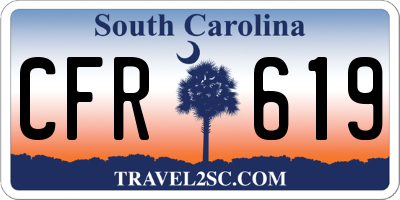 SC license plate CFR619
