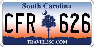 SC license plate CFR626
