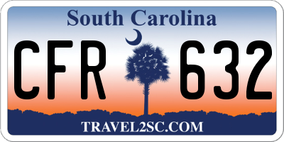 SC license plate CFR632