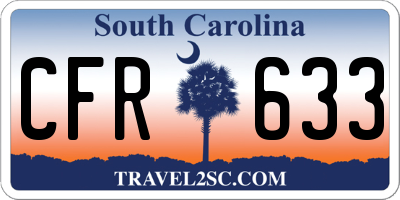 SC license plate CFR633