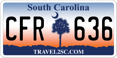 SC license plate CFR636