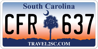 SC license plate CFR637
