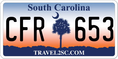 SC license plate CFR653