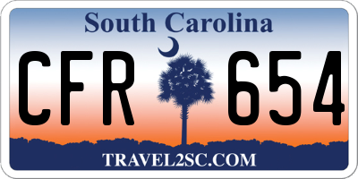 SC license plate CFR654