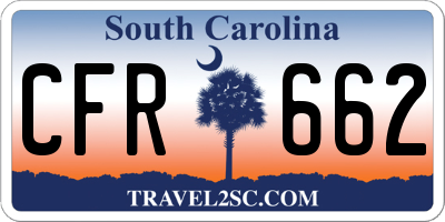 SC license plate CFR662