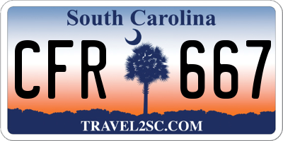 SC license plate CFR667