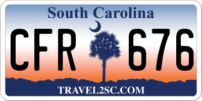 SC license plate CFR676