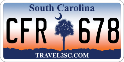SC license plate CFR678