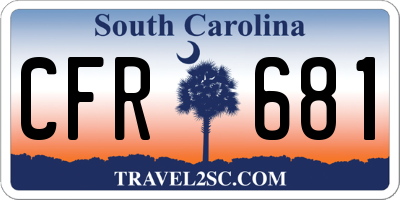 SC license plate CFR681
