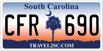 SC license plate CFR690