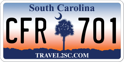 SC license plate CFR701
