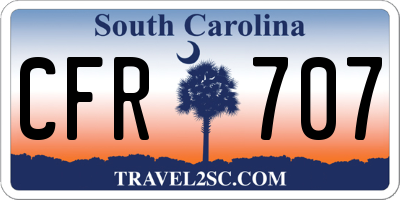 SC license plate CFR707