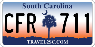 SC license plate CFR711