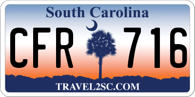 SC license plate CFR716