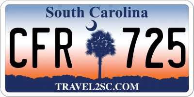 SC license plate CFR725