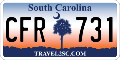 SC license plate CFR731