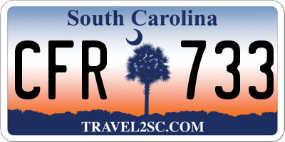 SC license plate CFR733