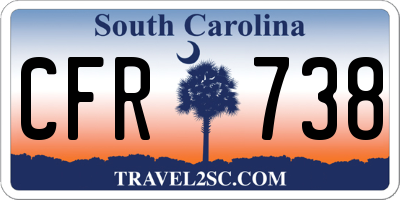SC license plate CFR738