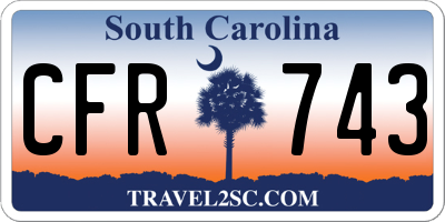 SC license plate CFR743