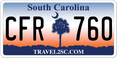 SC license plate CFR760