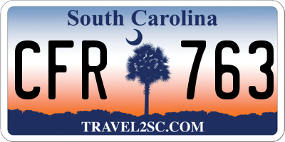SC license plate CFR763