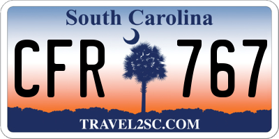 SC license plate CFR767