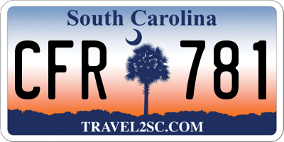 SC license plate CFR781